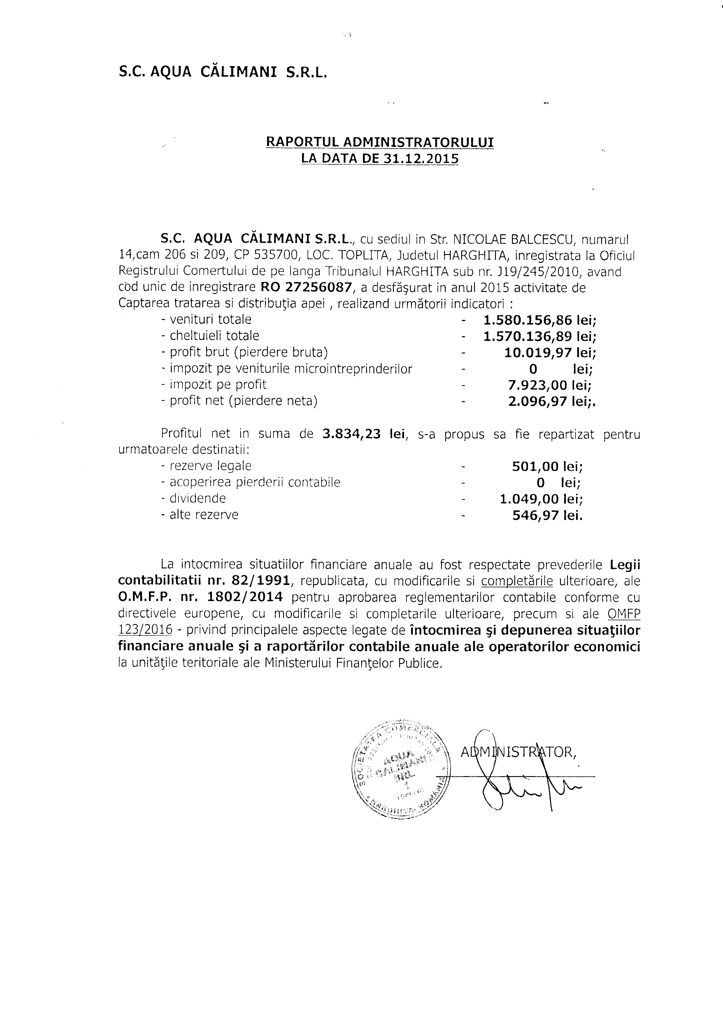RAPORT admin 2015